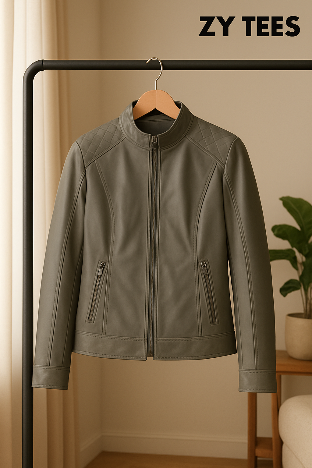 ZY TEES Classic Men's Genuine Leather Jacket – Premium Finish & Timeless Design