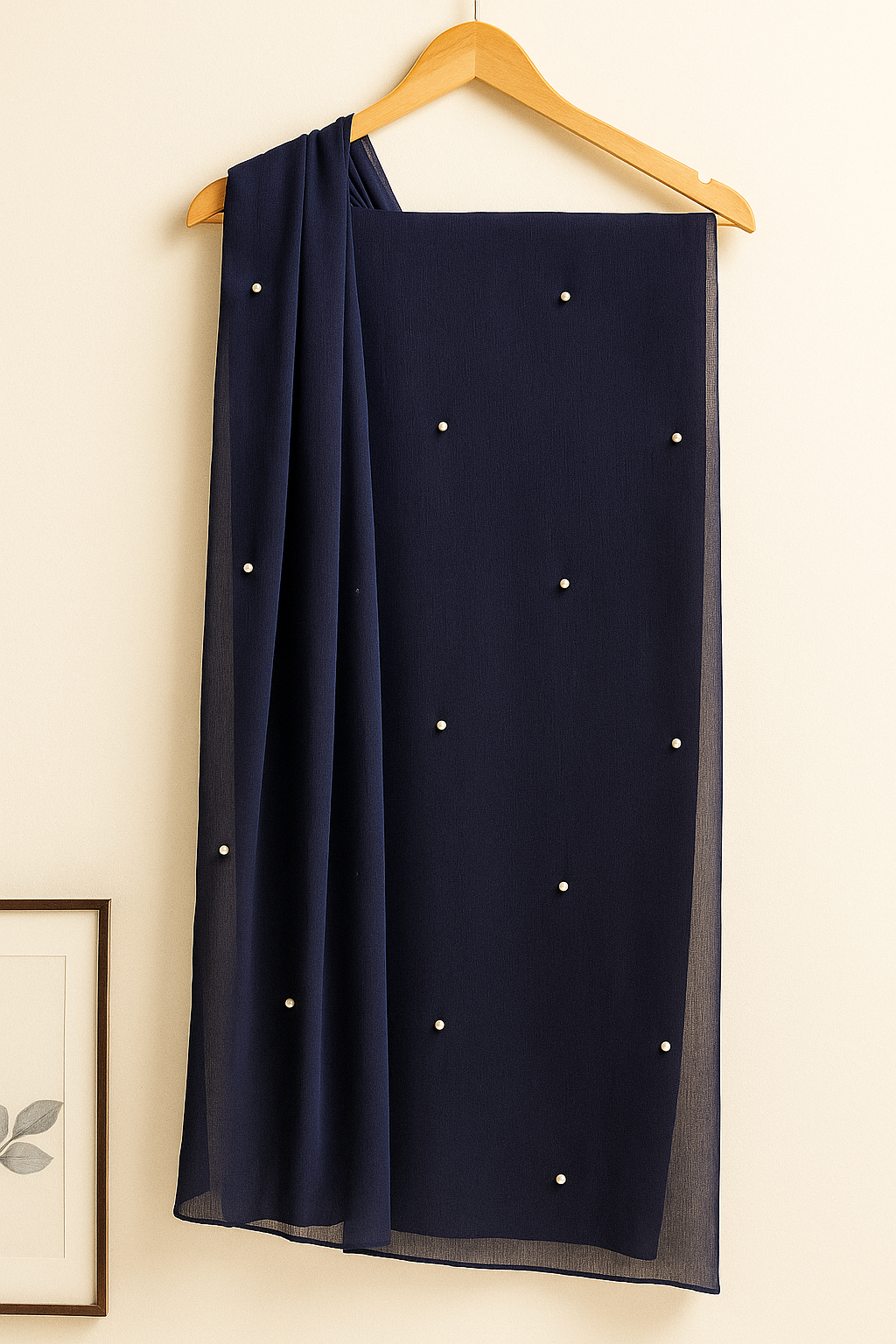 Navy Blue Embroidered 3-Piece Suit