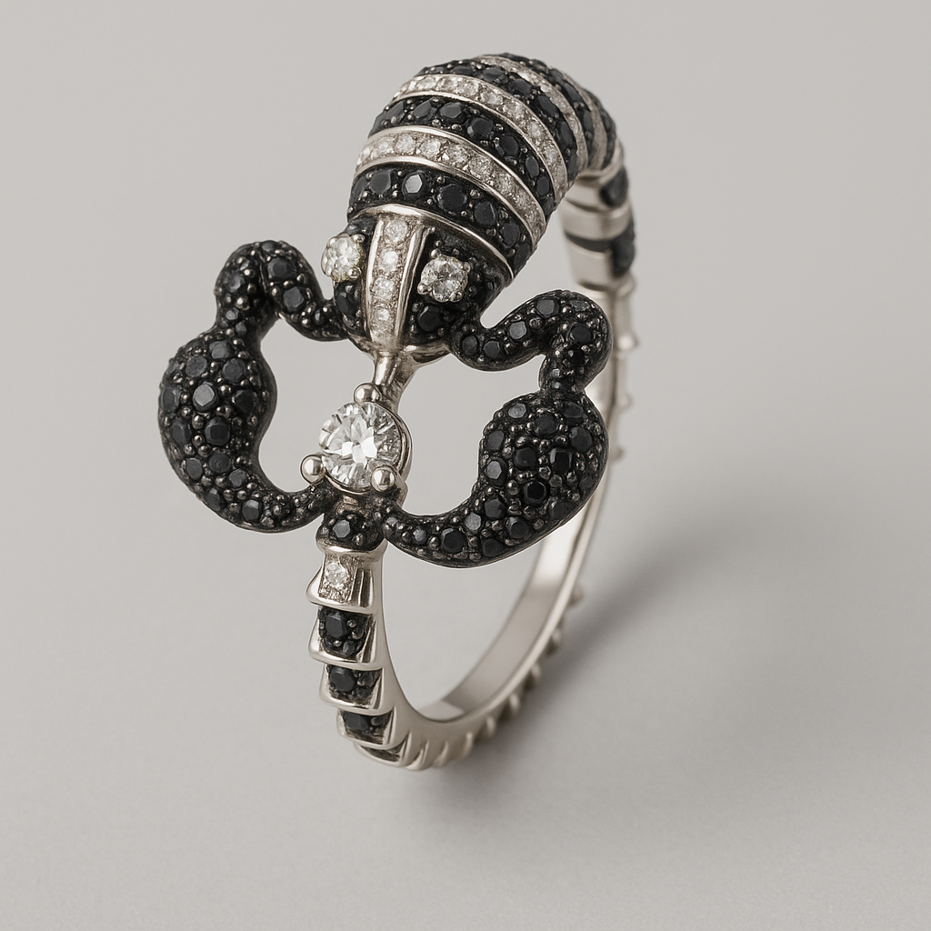 Luxury Black Diamond Scorpion Ring | jewelry | ORIGINAL 9 TO 5 SILVER
