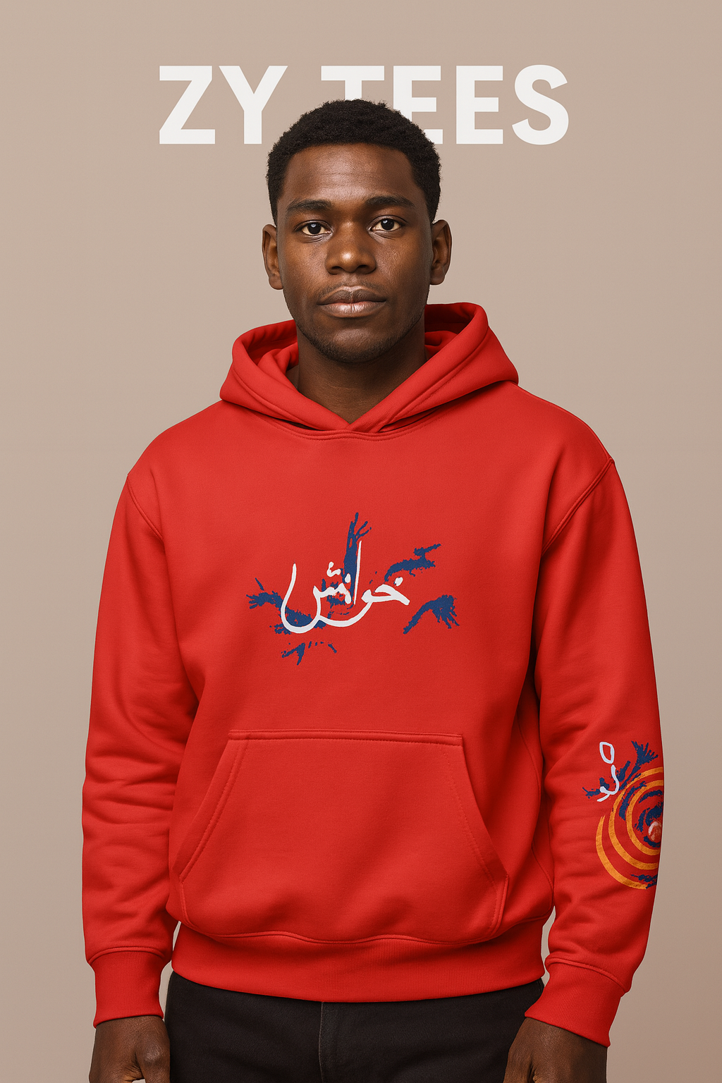 Red Graphic Hoodie ZY TEES | Men collection