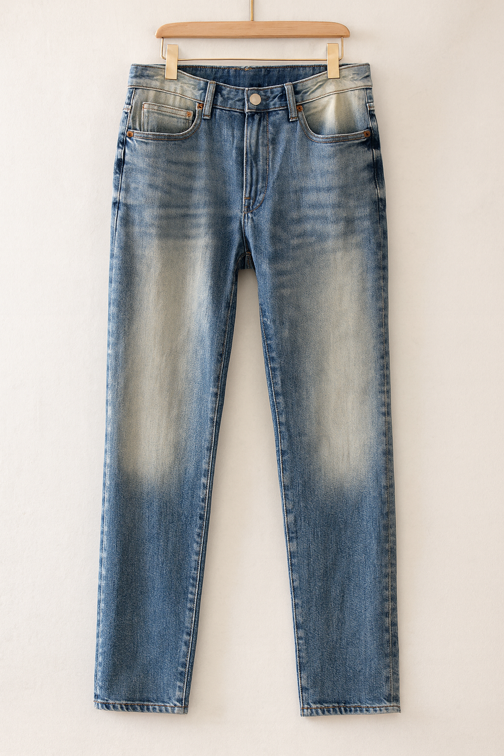 Classic Light-Wash Straight Fit Denim Jeans | Men collection