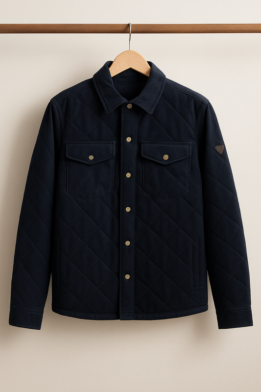 Men’s Quilted Navy Overshirt Jacket – Premium Midweight Layer | Men collection