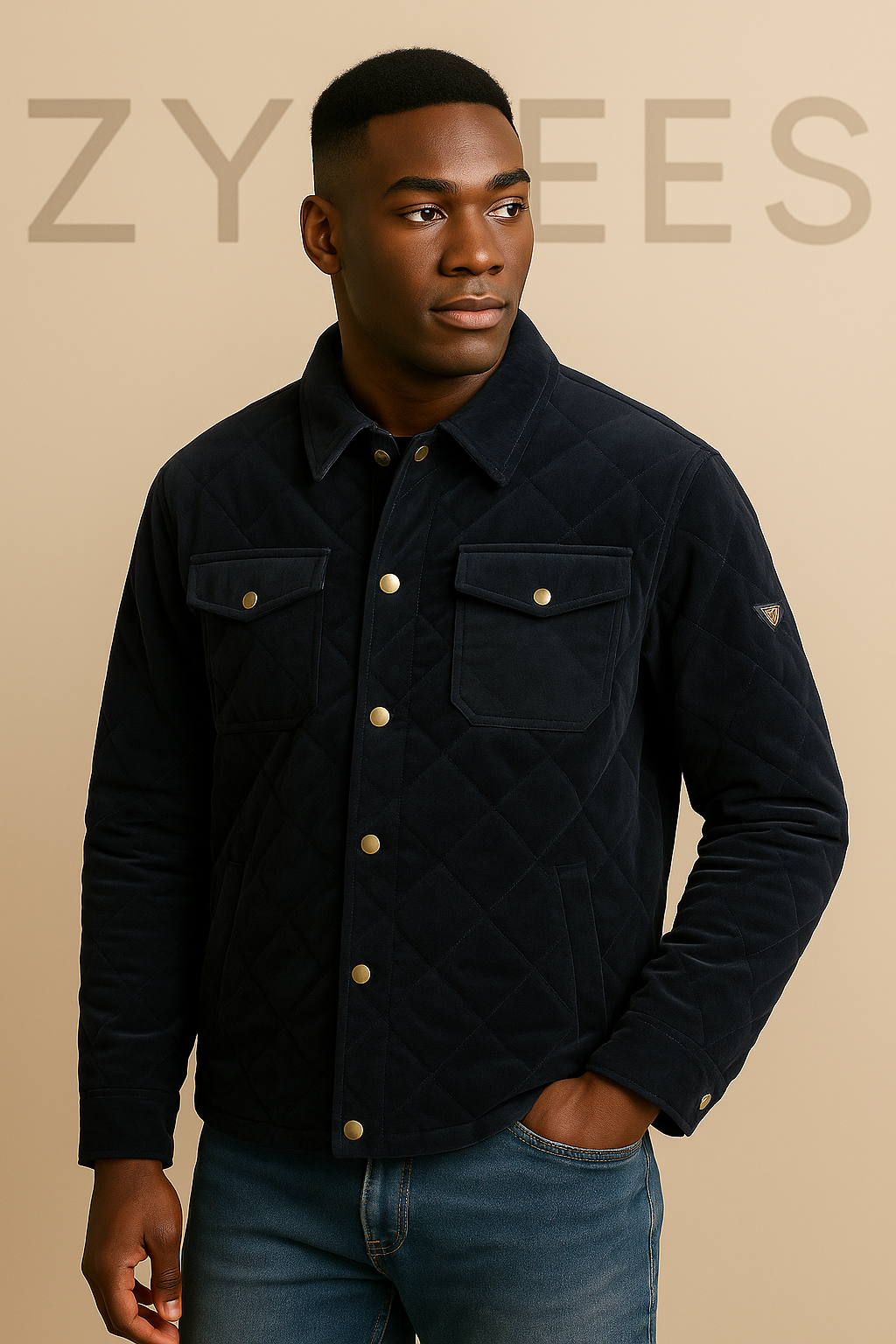 Men’s Quilted Navy Overshirt Jacket – Premium Midweight Layer | Men collection