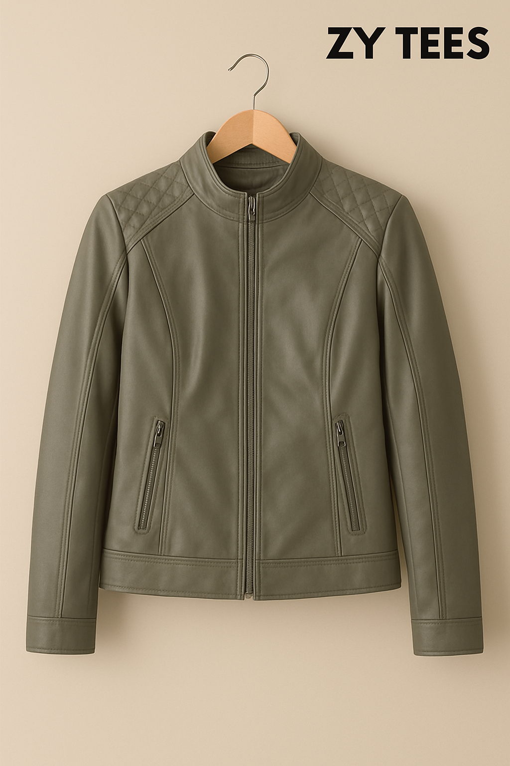 ZY TEES Classic Men's Genuine Leather Jacket – Premium Finish & Timeless Design