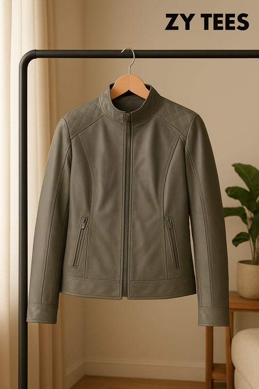 ZY TEES Classic Men's Genuine Leather Jacket – Premium Finish & Timeless Design