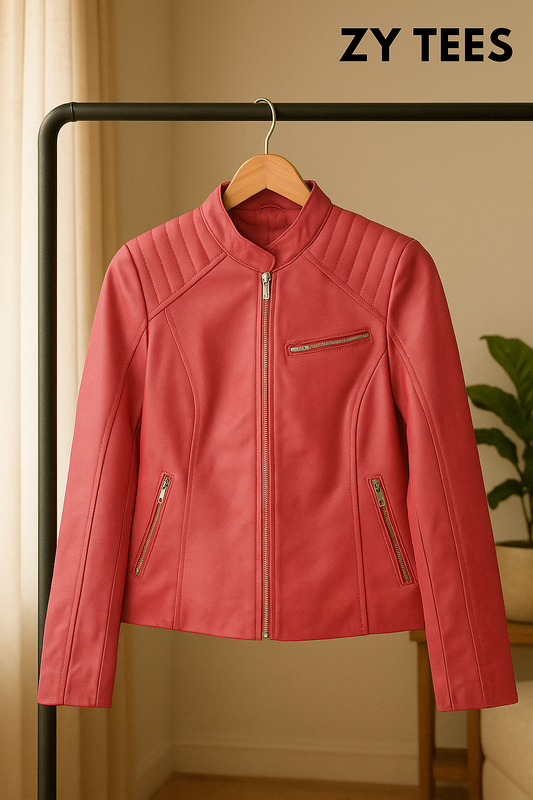 ZY TEES Classic Men's Genuine Leather Jacket – Premium Finish & Timeless Design