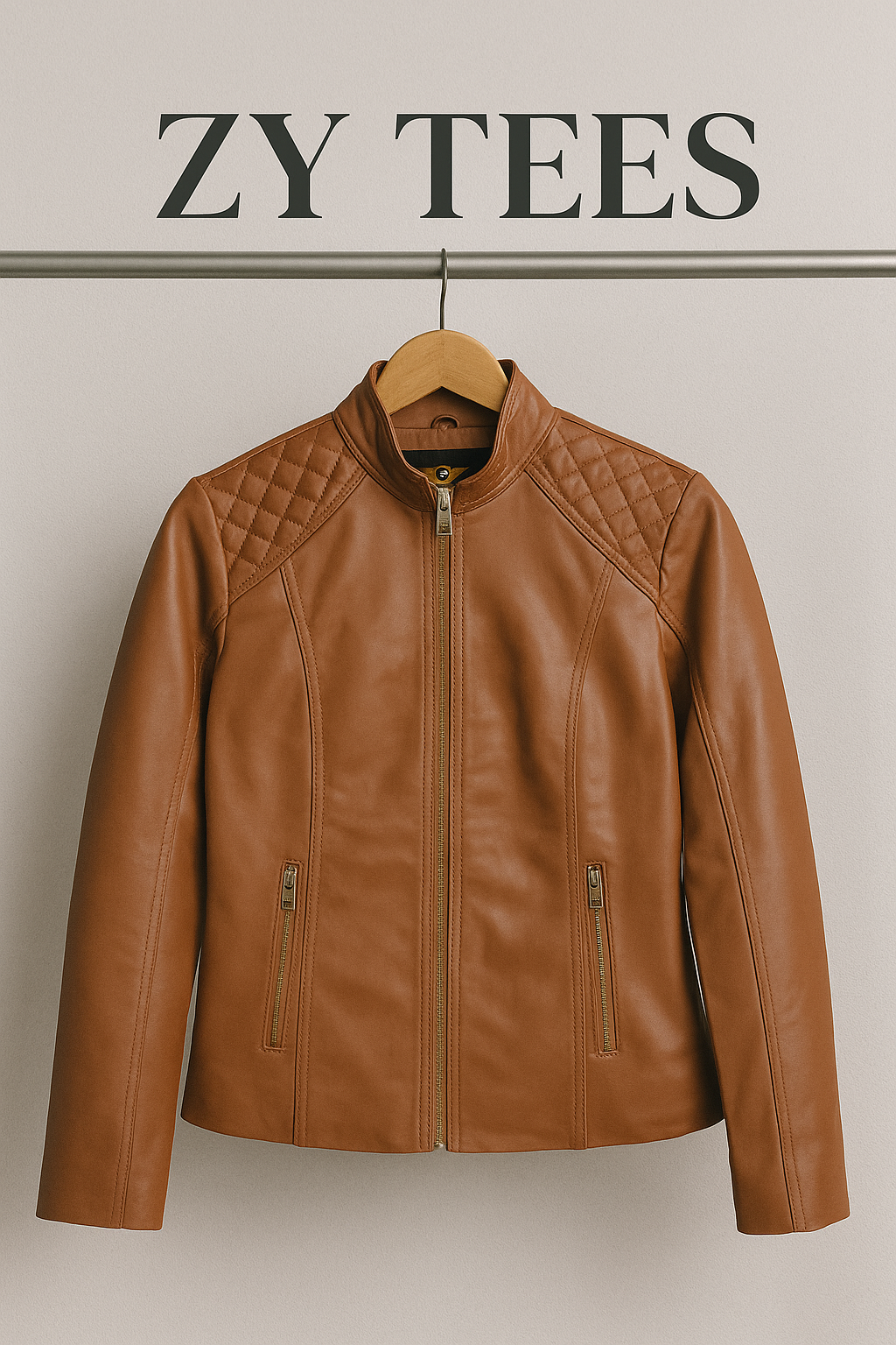 ZY TEES Classic Men's Genuine Leather Jacket – Premium Finish & Timeless Design