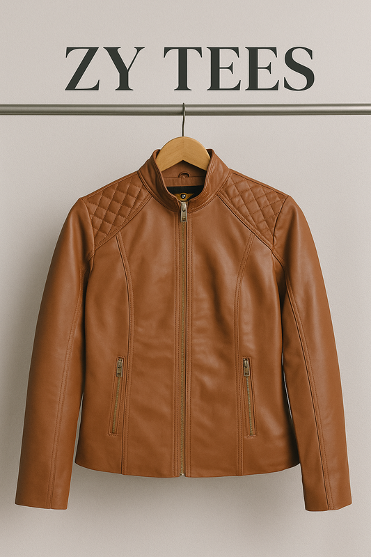 ZY TEES Classic Men's Genuine Leather Jacket – Premium Finish & Timeless Design