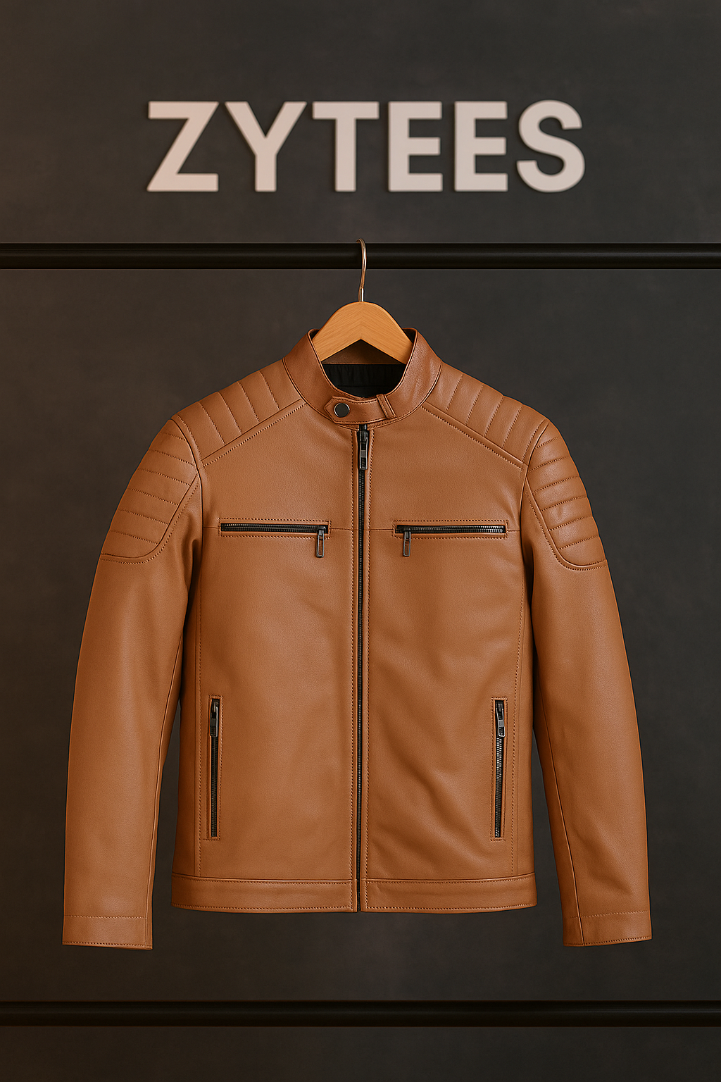 ZY TEES Classic Men's Genuine Leather Jacket – Premium Finish & Timeless Design