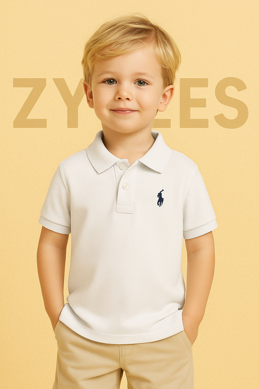 White Polo Short-Sleeve T-Shirt – Classic Fit, | KIDS COLLECTION