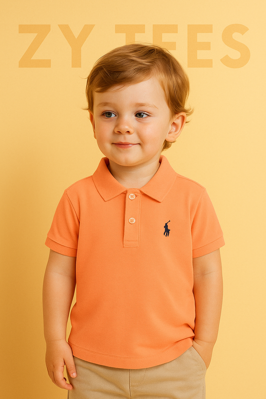 Orange Polo Short-Sleeve T-Shirt – Classic Fit, | KIDS COLLECTION