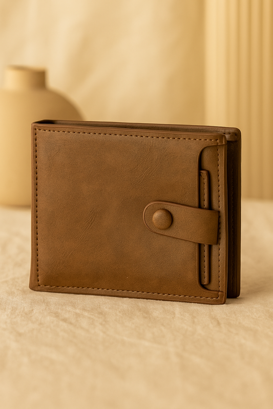 Designer Men’s Wallet – Elegant Canvas & Leather Finish