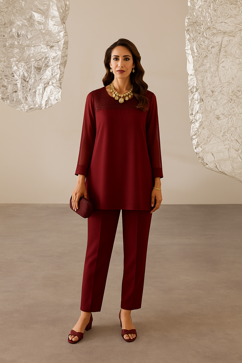 Deep Maroon Solid 2-Piece Suit